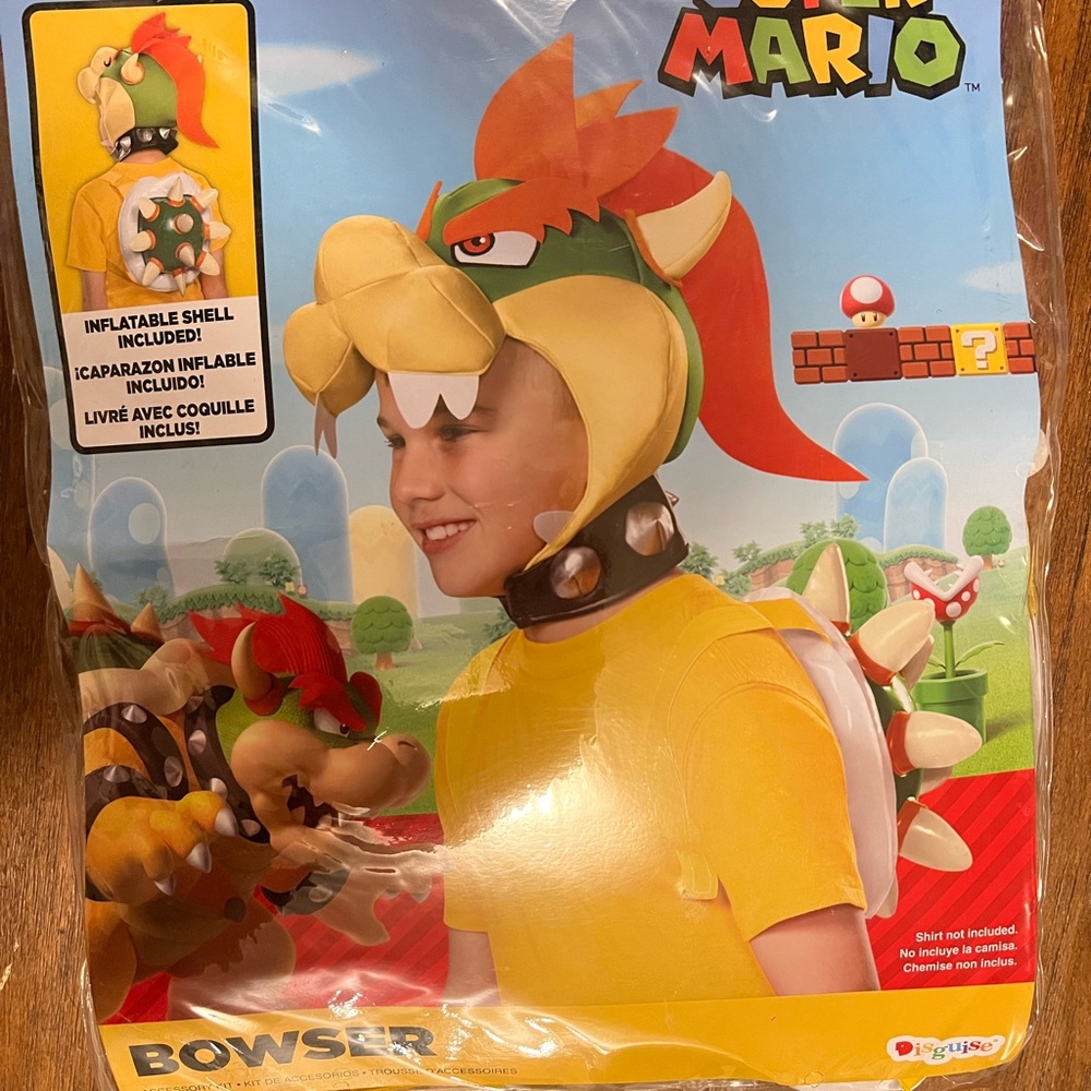 Disguise Bowser Costume with Inflatable Green Shell